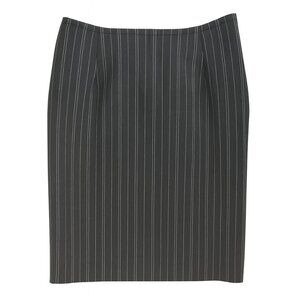 Late 70s Valentino - Vintage Grey Stripe Wool Skirt